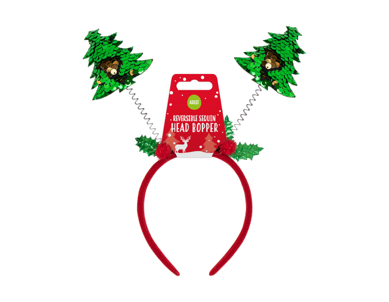 Reversible Sequin Christmas Head Boppers Reversible Sequin Christmas Head Boppers