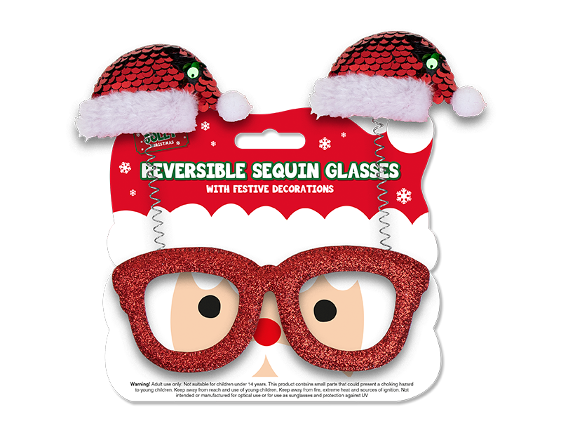 Reversible Sequin Christmas Glasses Reversible Sequin Christmas Glasses