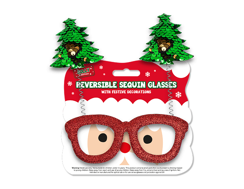Reversible Sequin Christmas Glasses Reversible Sequin Christmas Glasses