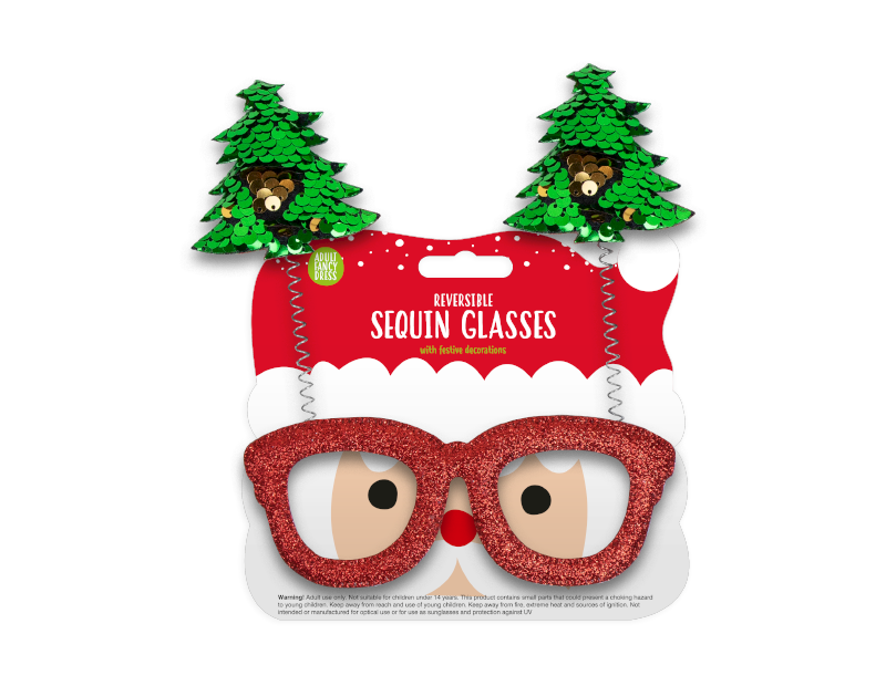 Reversible Sequin Christmas Glasses Reversible Sequin Christmas Glasses