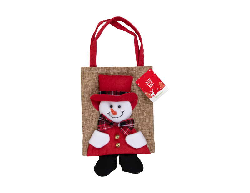 Christmas Jute Bag with 3D Character Christmas Jute Bag with 3D Character