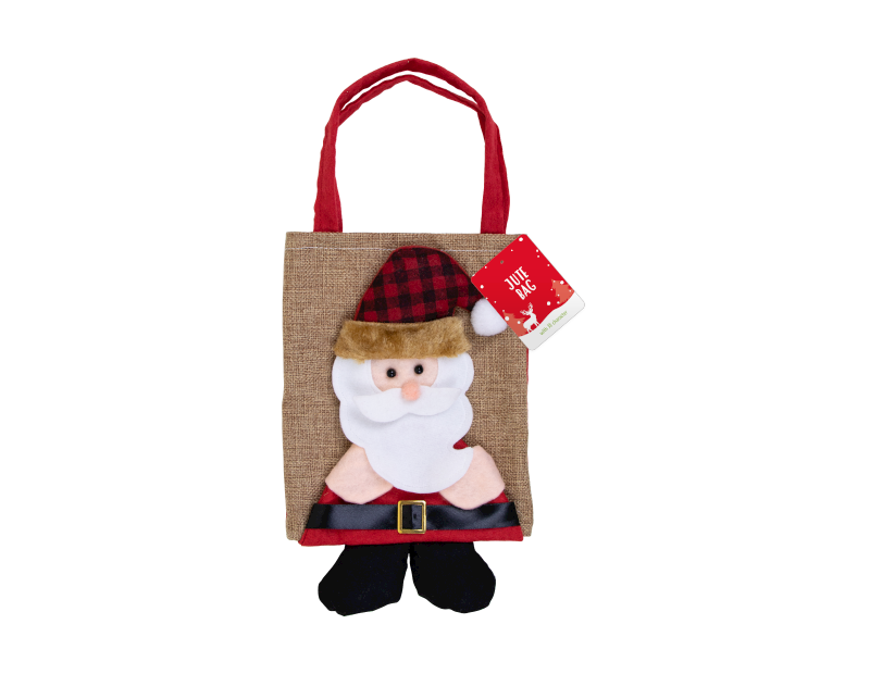 Christmas Jute Bag with 3D Character Christmas Jute Bag with 3D Character