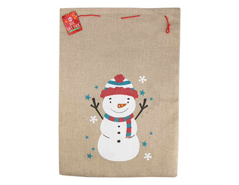 Christmas Jute Gift Sack 20cm x 32cm Christmas Jute Gift Sack 20cm x 32cm