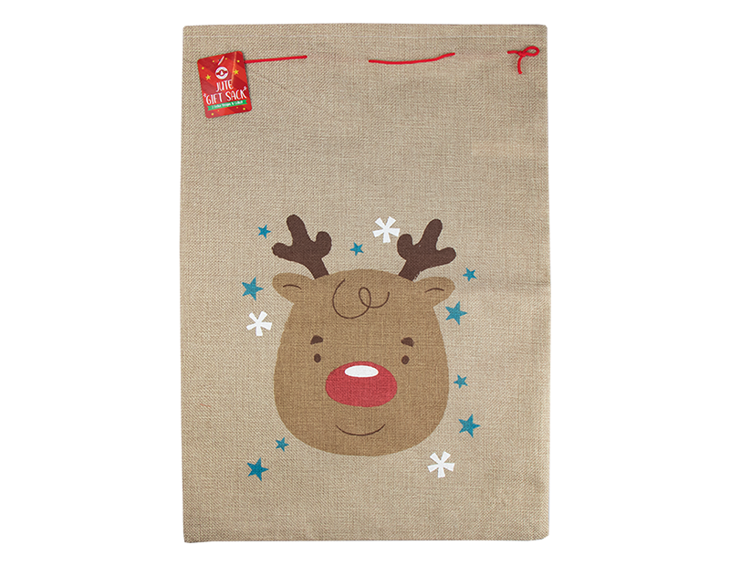 Christmas Jute Gift Sack 20cm x 32cm Christmas Jute Gift Sack 20cm x 32cm