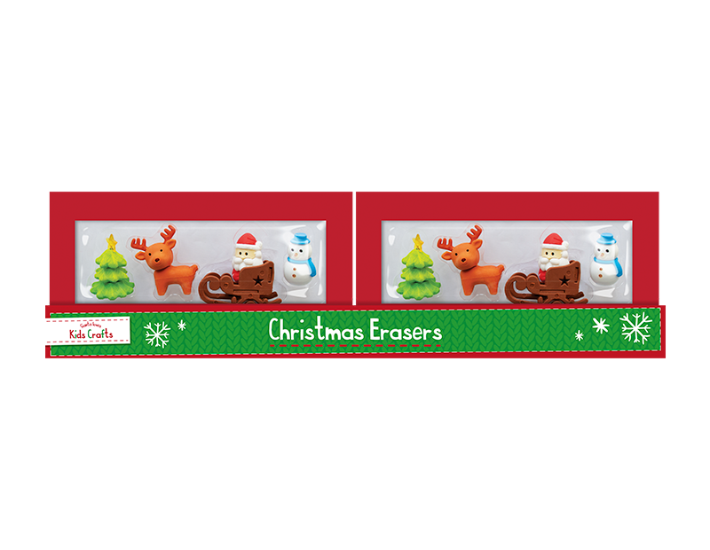 Christmas Novelty Eraser Set - 4 Pack (With PDQ) Christmas Novelty Eraser Set - 4 Pack (With PDQ)