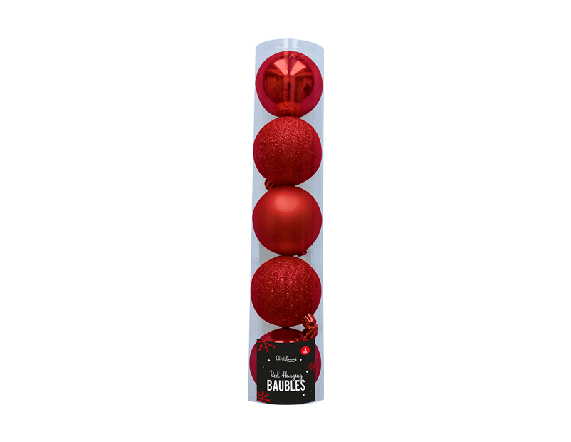 Red Baubles 6cm - 5 Pack (With PDQ) Red Baubles 6cm - 5 Pack (With PDQ)