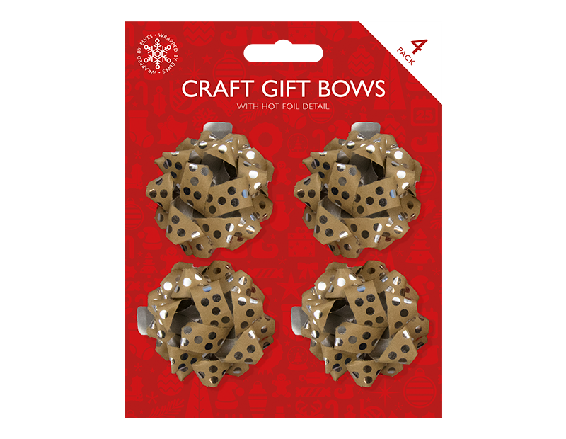 Hot Foil Kraft Bows 4 Pack Hot Foil Kraft Bows 4 Pack