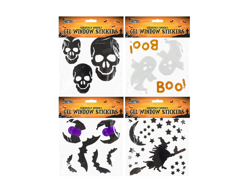 Assorted Halloween Gel Window Stickers Assorted Halloween Gel Window Stickers