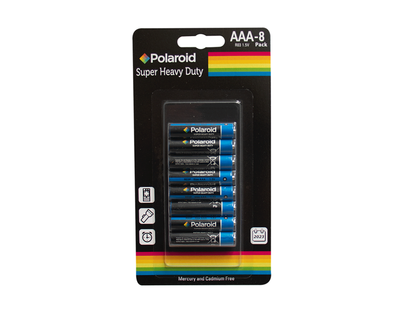 Polaroid AAA Heavy Duty Batteries - 8 Pack
