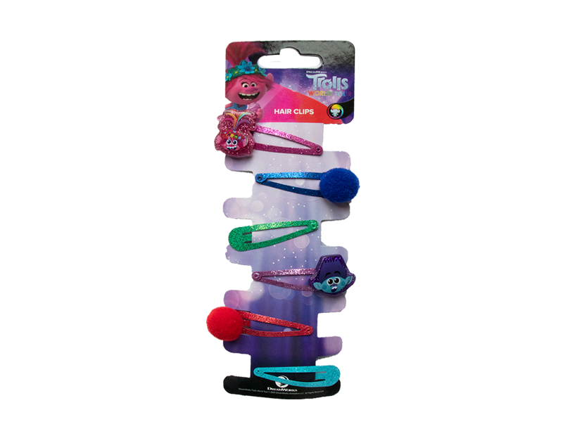 Trolls Pom Pom Hair Clips - 6 Pack
