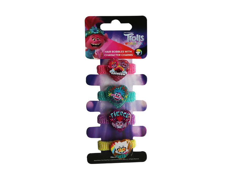 Trolls Hair Bobbles With Charms - 4 Pack