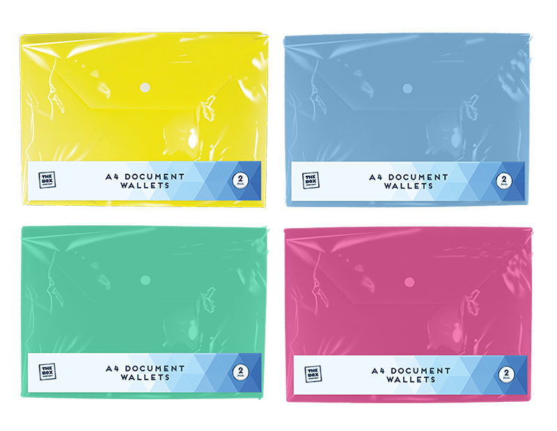 A4 Document Wallets - 2 Pack A4 Document Wallets - 2 Pack