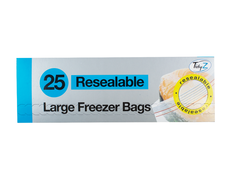 Resealable Food & Freezer Bags - 25 Pack