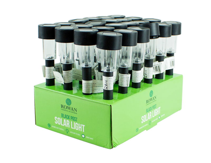 Black Post Solar Light With PDQ Black Post Solar Light