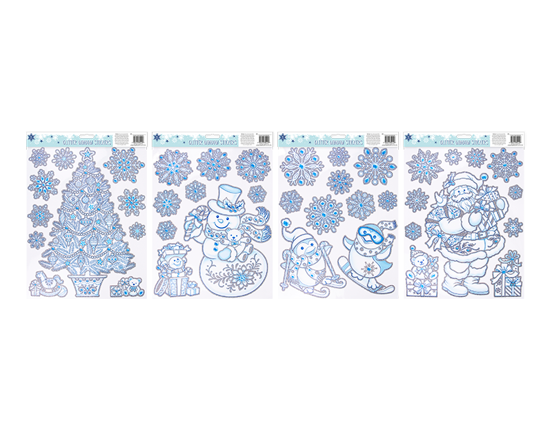 Christmas Glitter Window Stickers Christmas Glitter Window Stickers