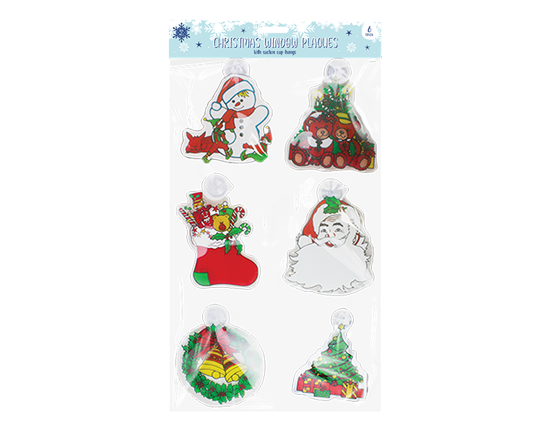 Christmas Window Plaques - 6 Pack Christmas Window Plaques - 6 Pack