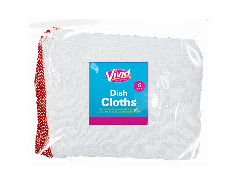 Dish Cloths In Bag - 5 Pack Dish Cloths In Bag - 5 Pack
