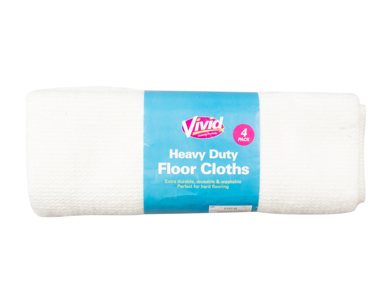 Heavy Duty Floor Cloths - 4 Pack