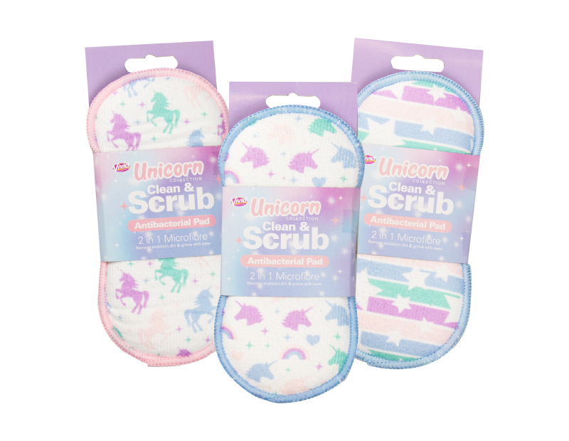 2 in 1 Antibacterial Microfibre Cleaning Pad - Unicorns 2 in 1 Antibacterial Microfibre Cleaning Pad - Unicorns