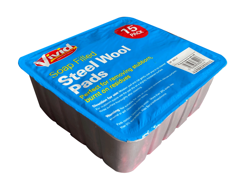 Soap Filled Steel Wool Pads - 15 Pack