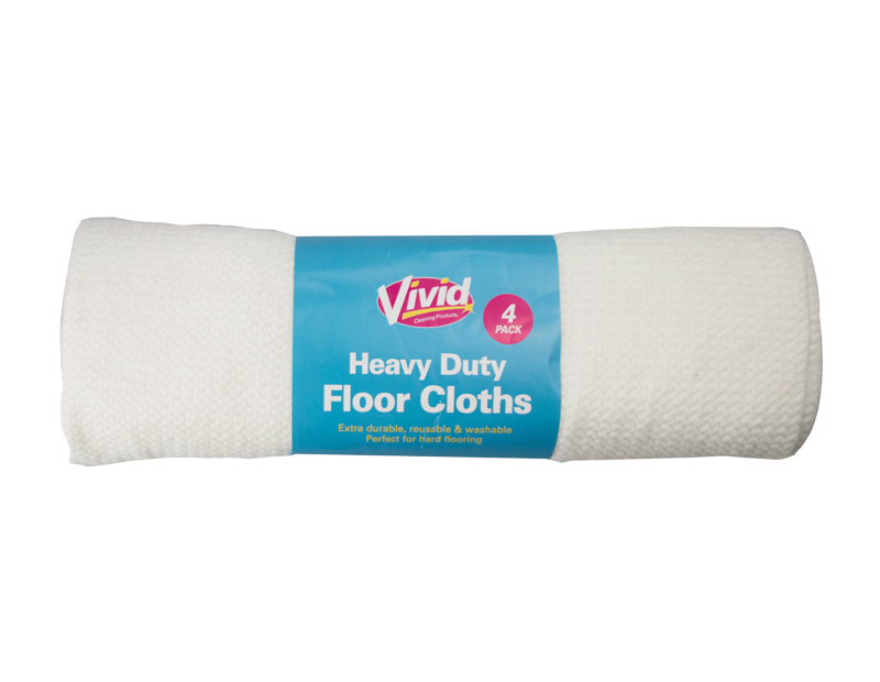 Heavy Duty Floor Cloths - 4 Pack