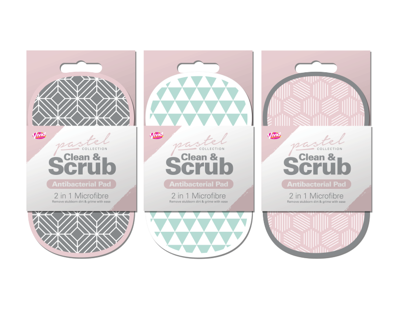 2 in 1 Antibacterial Scrubbing Pad - Pastel 2 in 1 Antibacterial Scrubbing Pad - Pastel