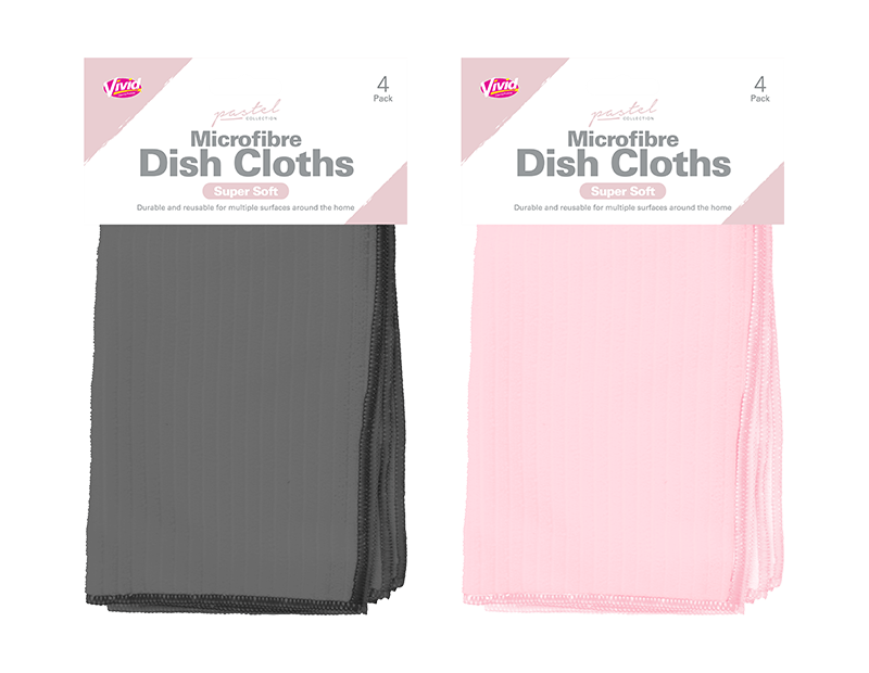 Microfibre Coloured Dish Cloths 4 Pack - Trend Microfibre Coloured Dish Cloths 4 Pack - Trend