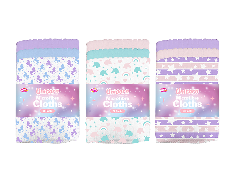 Unicorn Microfibre Cloths - 3 Pack Unicorn Microfibre Cloths - 3 Pack