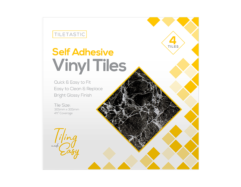 Dark Marble Self Adhesive Vinyl Floor Tiles - 4 Pack Dark Marble Self Adhesive Vinyl Tiles - 4 Pack