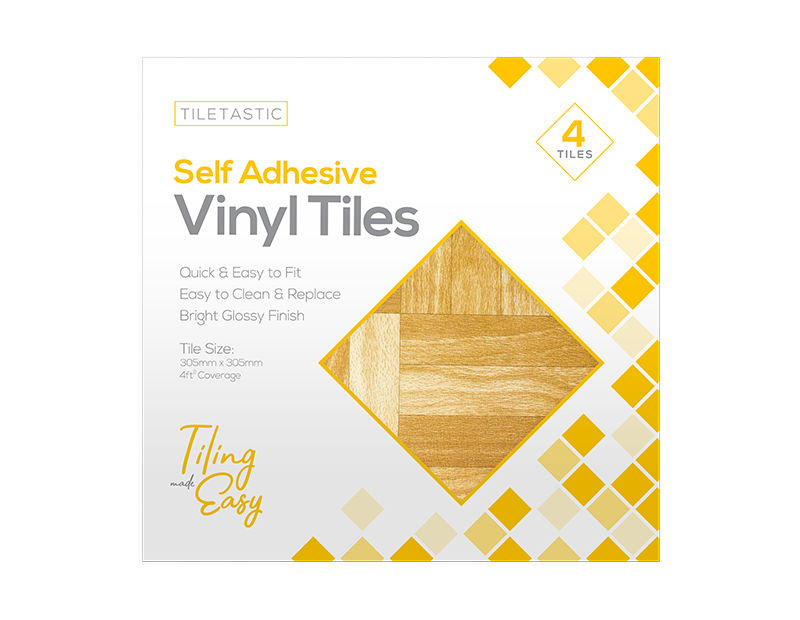 Wood Self Adhesive Vinyl Floor Tiles - 4 Pack Wood Self Adhesive Vinyl Tiles - 4 Pack