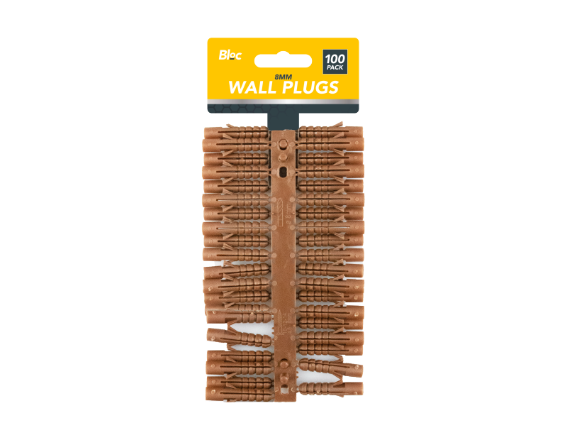 Plastic Wall Plugs 8mm - 100 Pack