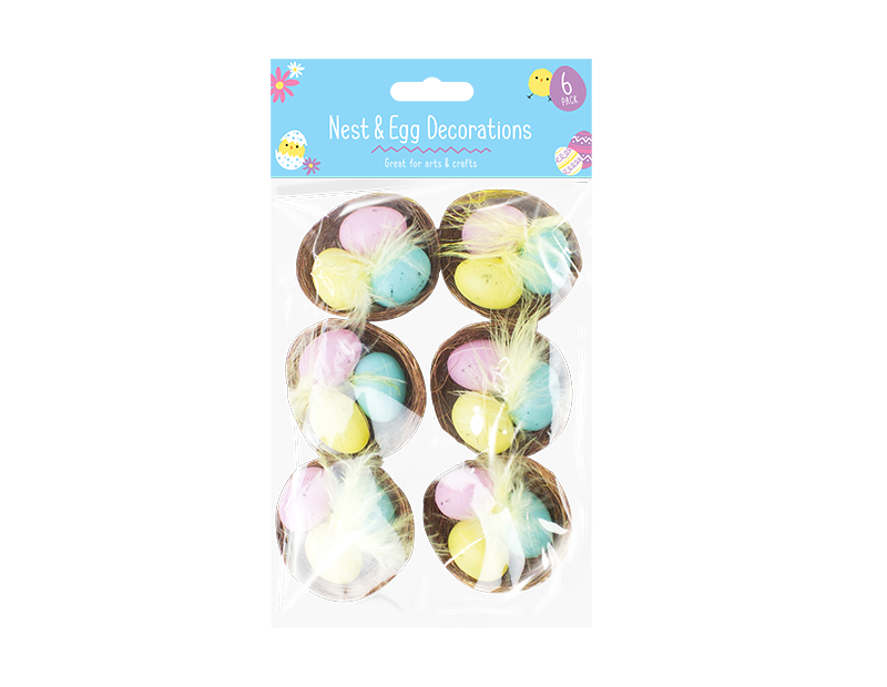 Easter Egg Nest Decorations - 6 Pack