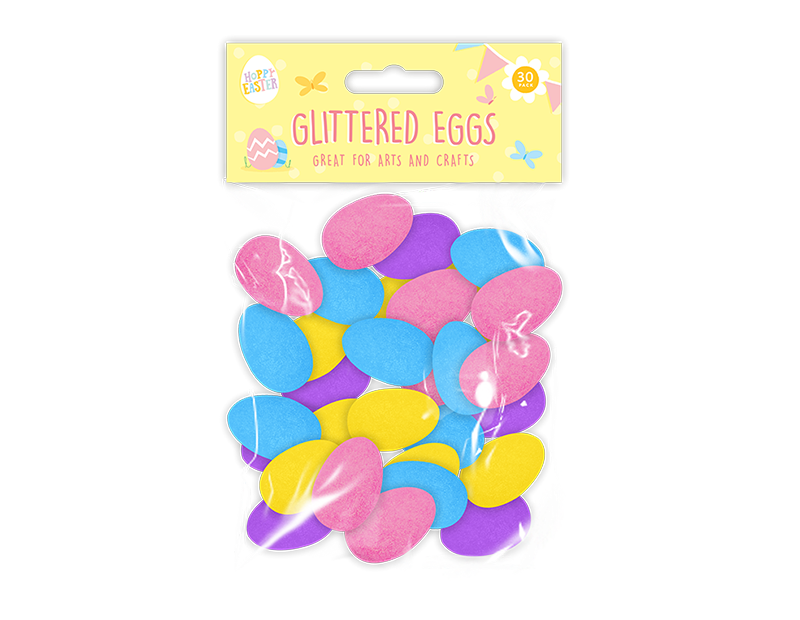 Easter Decorative Glitter Eggs - 30 Pack