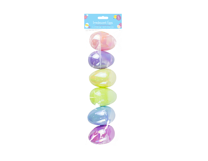 Easter Iridescent Fillable Eggs - 6 Pack