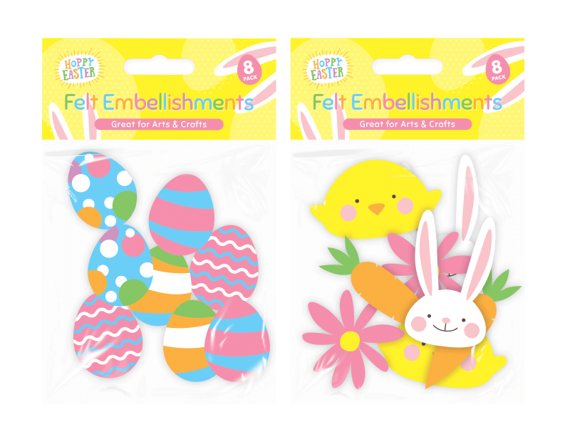 Easter Felt Embellishments - 8 Pack Easter Felt Embellishments - 8 Pack