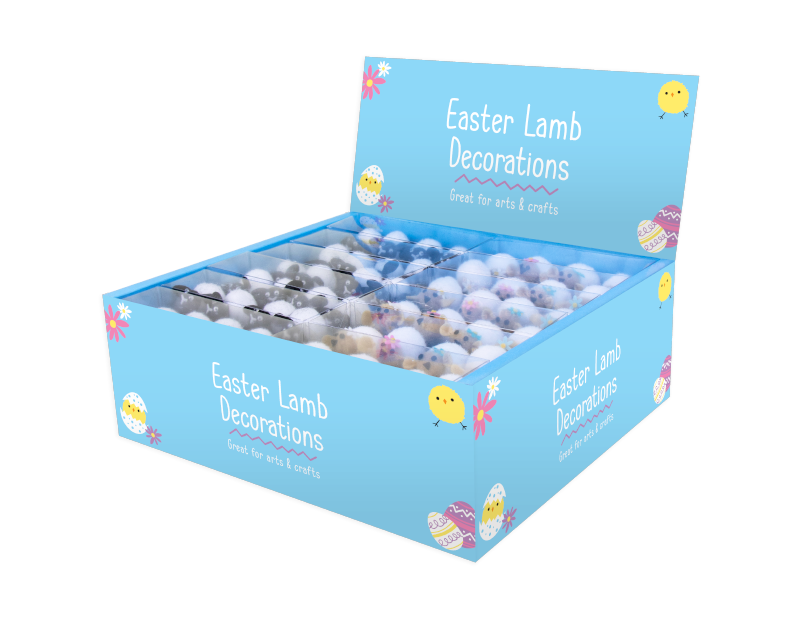 Easter Lamb Decorations - 4 Pack (With PDQ) Easter Lamb Decoration