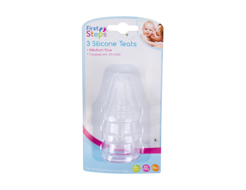 Medium Flow Silicone Teats - 3 Pack