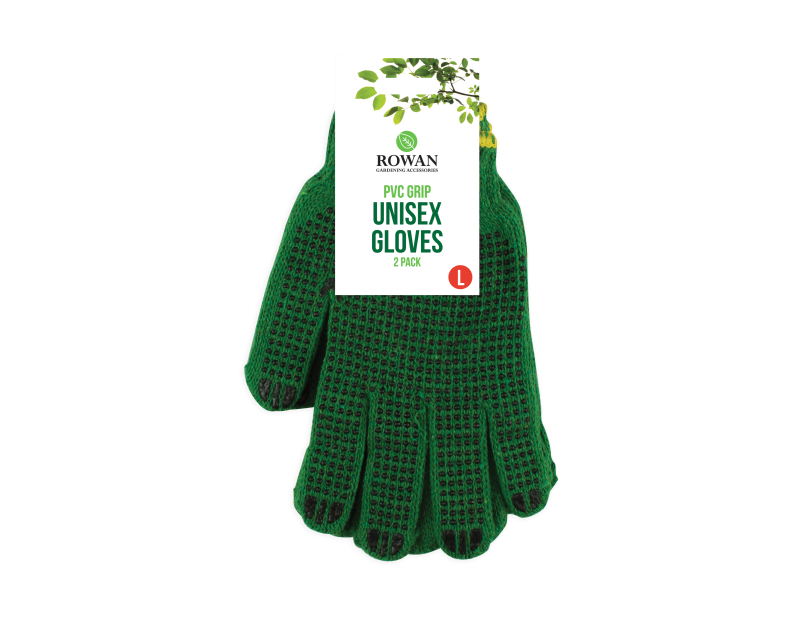 PVC Grip Unisex Gloves - 2 Pack PVC Grip Unisex Gloves - 2 Pack