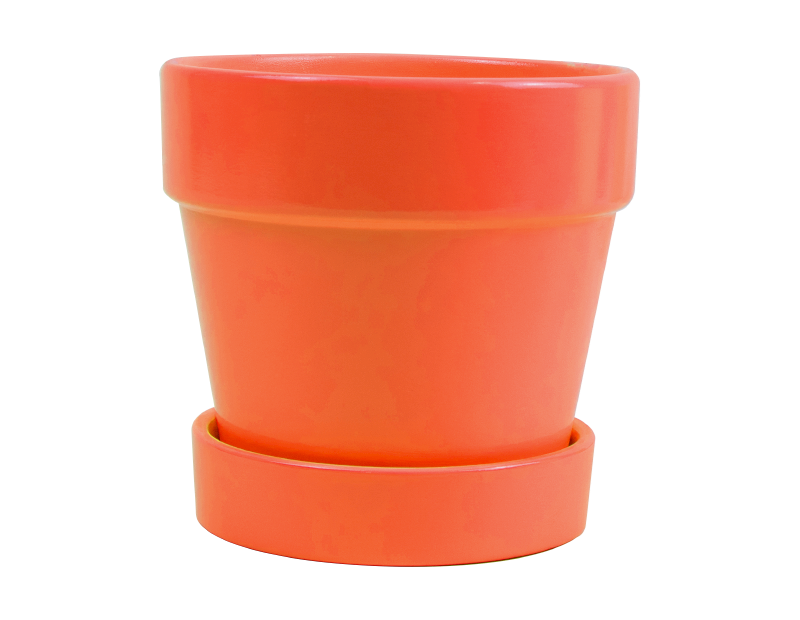 Bright Ceramic Plant Pot & Saucer Bright Ceramic Plant Pot & Saucer