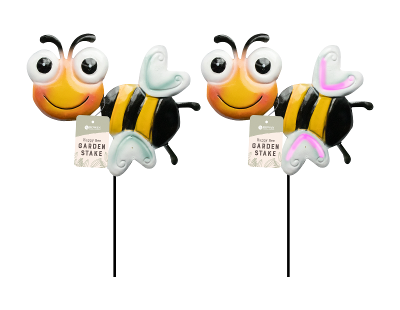 Metal Happy Bee Stake Metal Happy Bee Stake