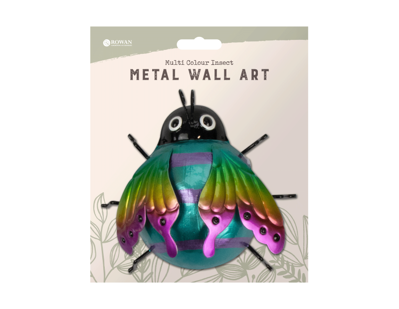 Multi Colour Insect Metal Wall Decoration