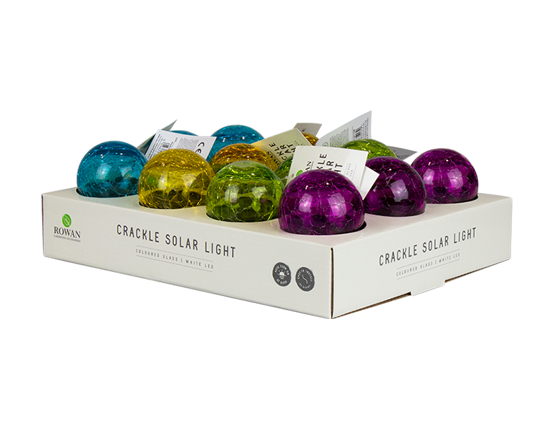 Solar Coloured Glass Crackle Ball Light PDQ Solar Coloured Glass Crackle Ball Light PDQ