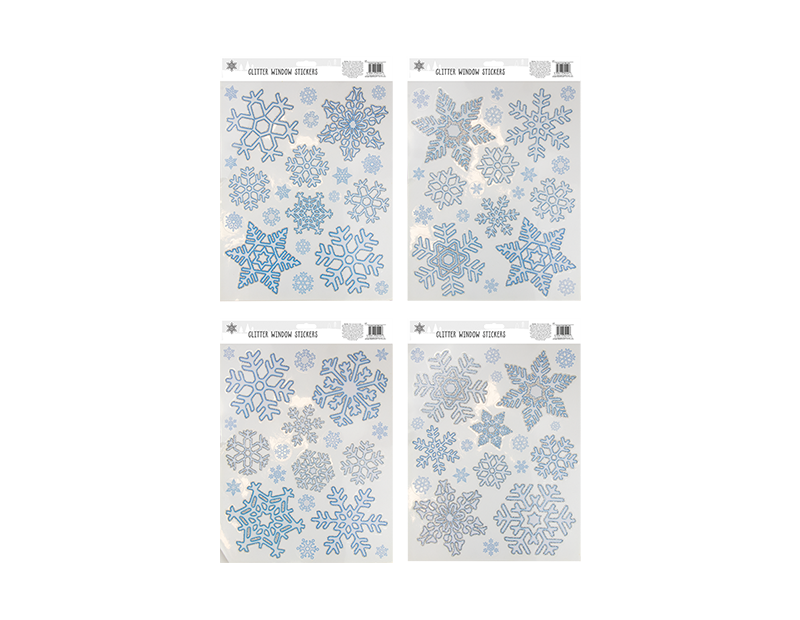 Glitter Snowflake Window Stickers Glitter Snowflake Window Stickers