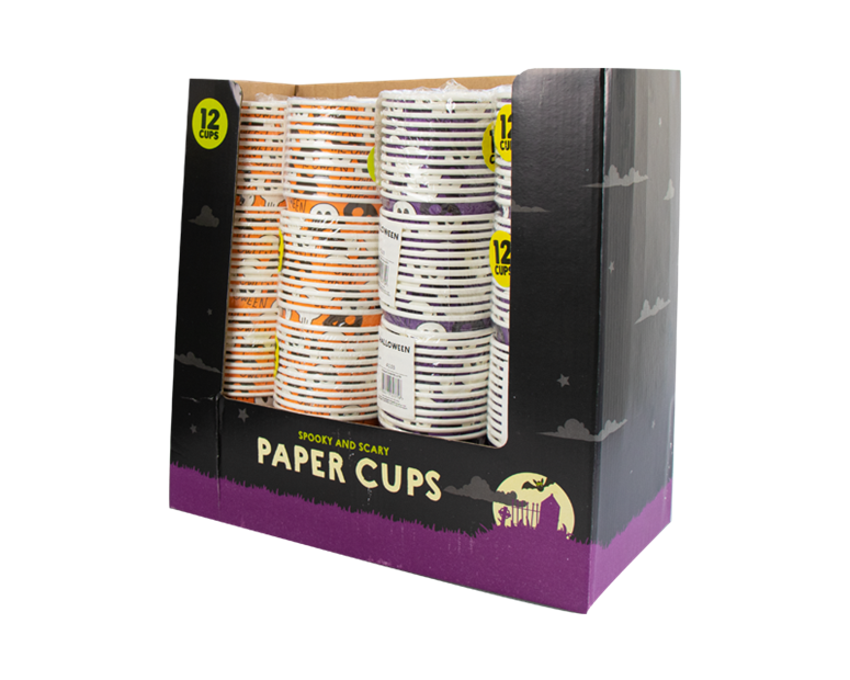 Halloween Paper Cups - 12 Pack (With PDQ) Halloween Paper Cups - 12 Pack