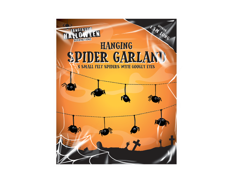 Hanging Spider Garland 1.5M