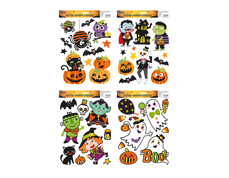 Halloween Glitter Window Stickers Halloween Glitter Window Stickers