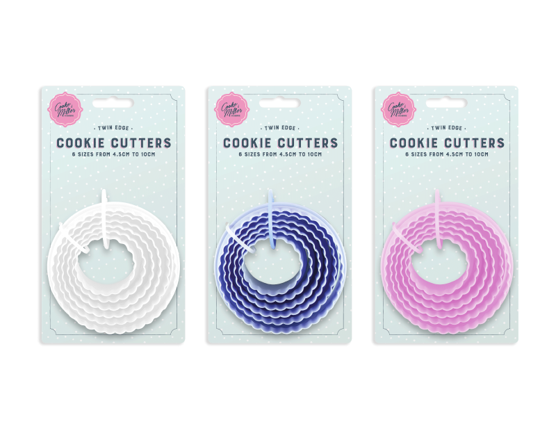 Twin Edge Cookie Cutters - 6 Pack Twin Edge Cookie Cutters