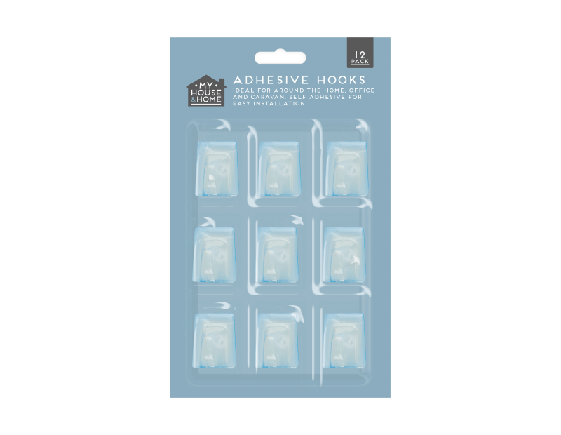 Adhesive Hooks - 12 Pack