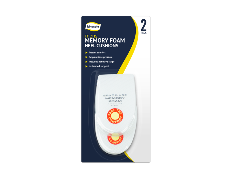 Mens Memory Foam Heel Cushions - 2 Pack Mens Memory Foam Heel Cushions - 2 Pack