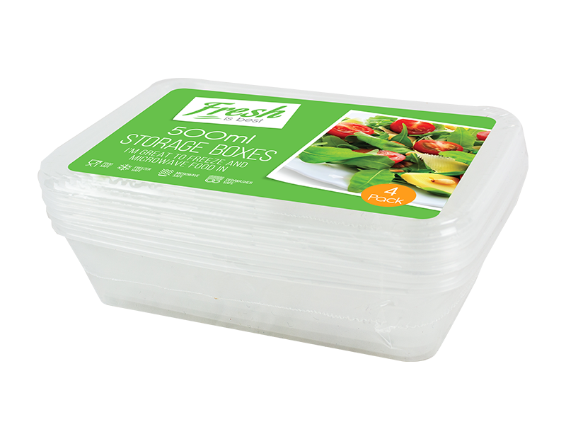 Food Storage Boxes 500ml - 4 Pack Food Storage Boxes 500ml - 4 Pack